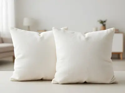Professionally dry cleaned plush small sofa cushions